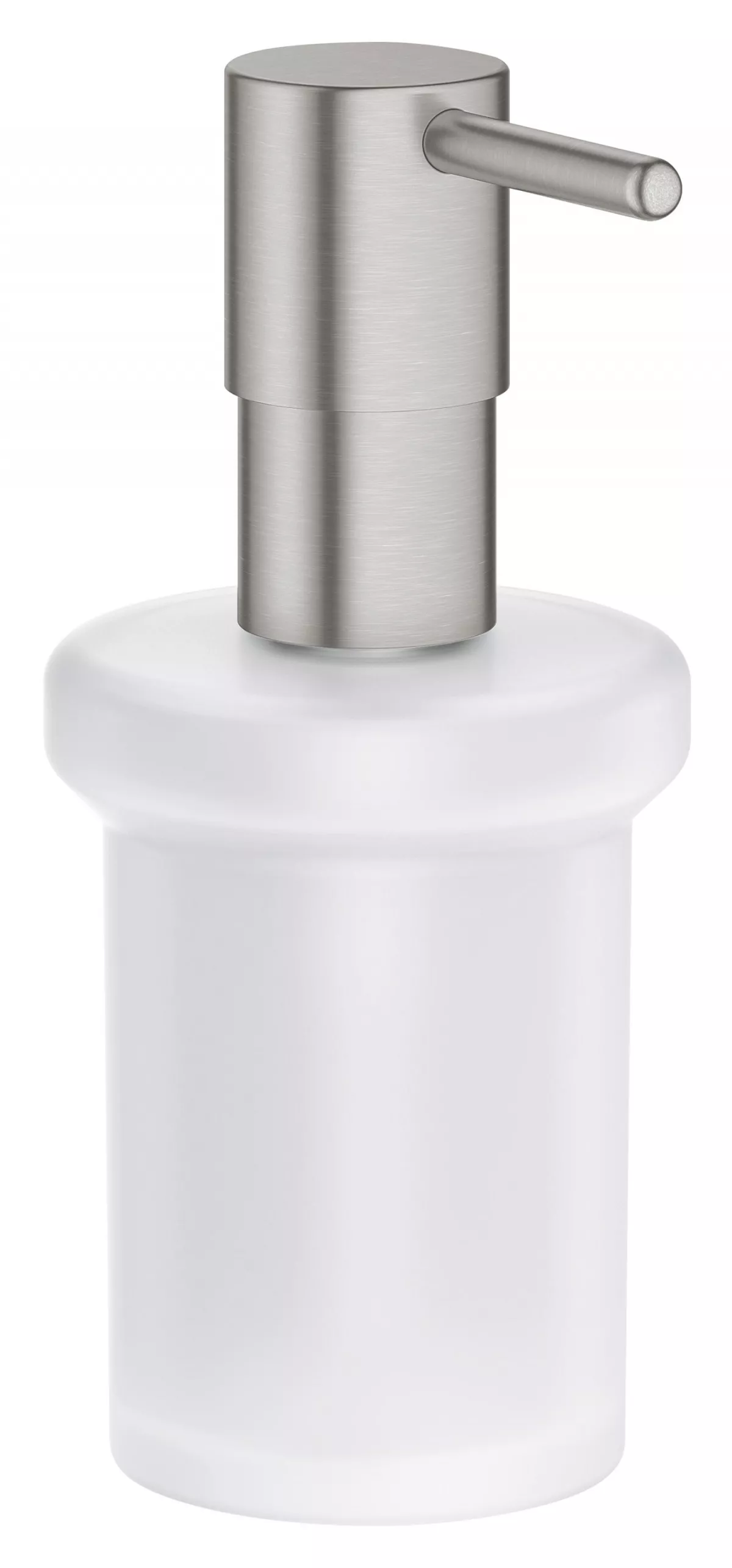 Dozator sapun Grohe 40394DC1, Essentials, pe suport, 160 ml, sticla/metal, mat, otel satinat