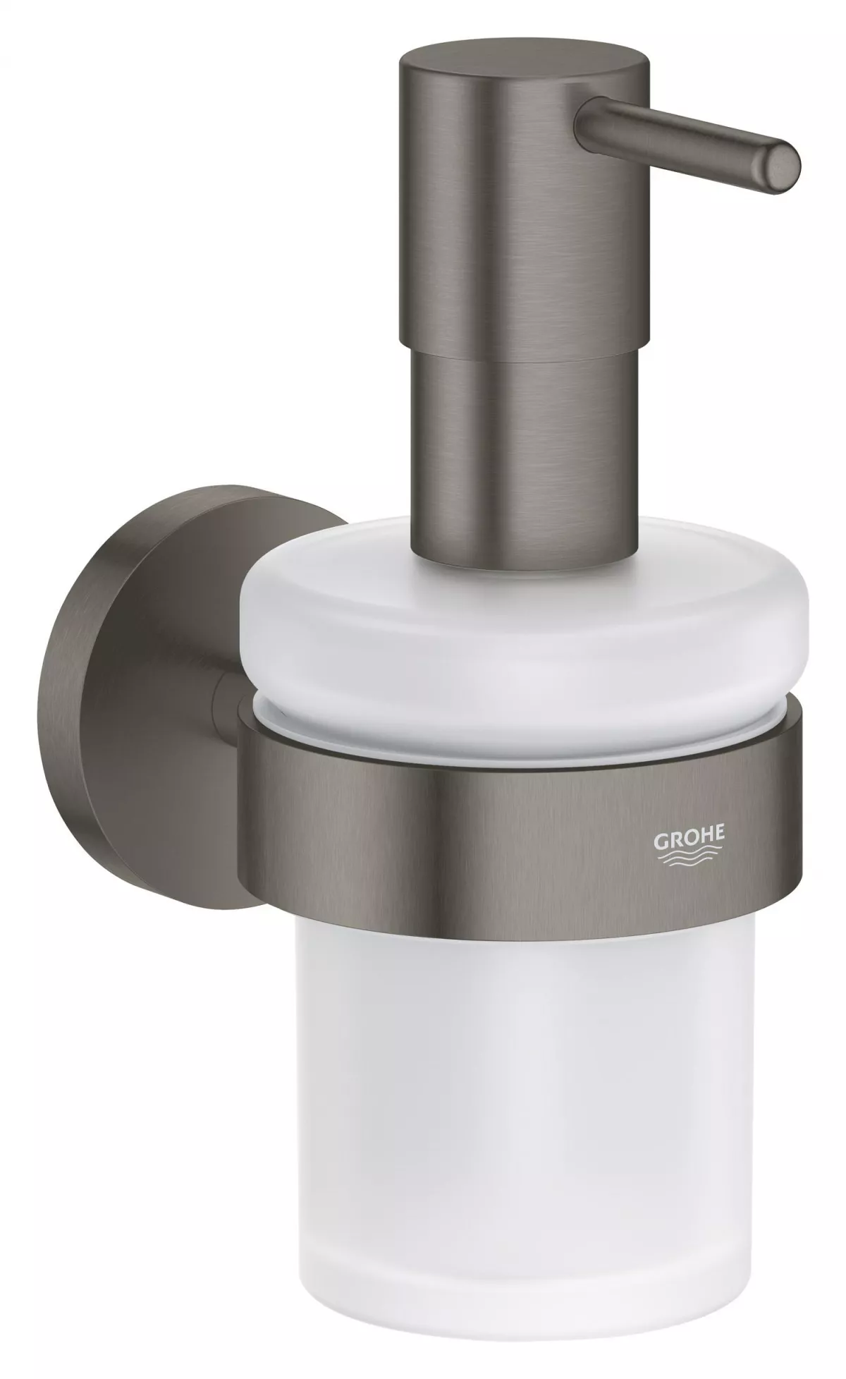 Dozator sapun Grohe 41195AL0, Start, aparent, 160 ml, metal/sticla, mat, grafit