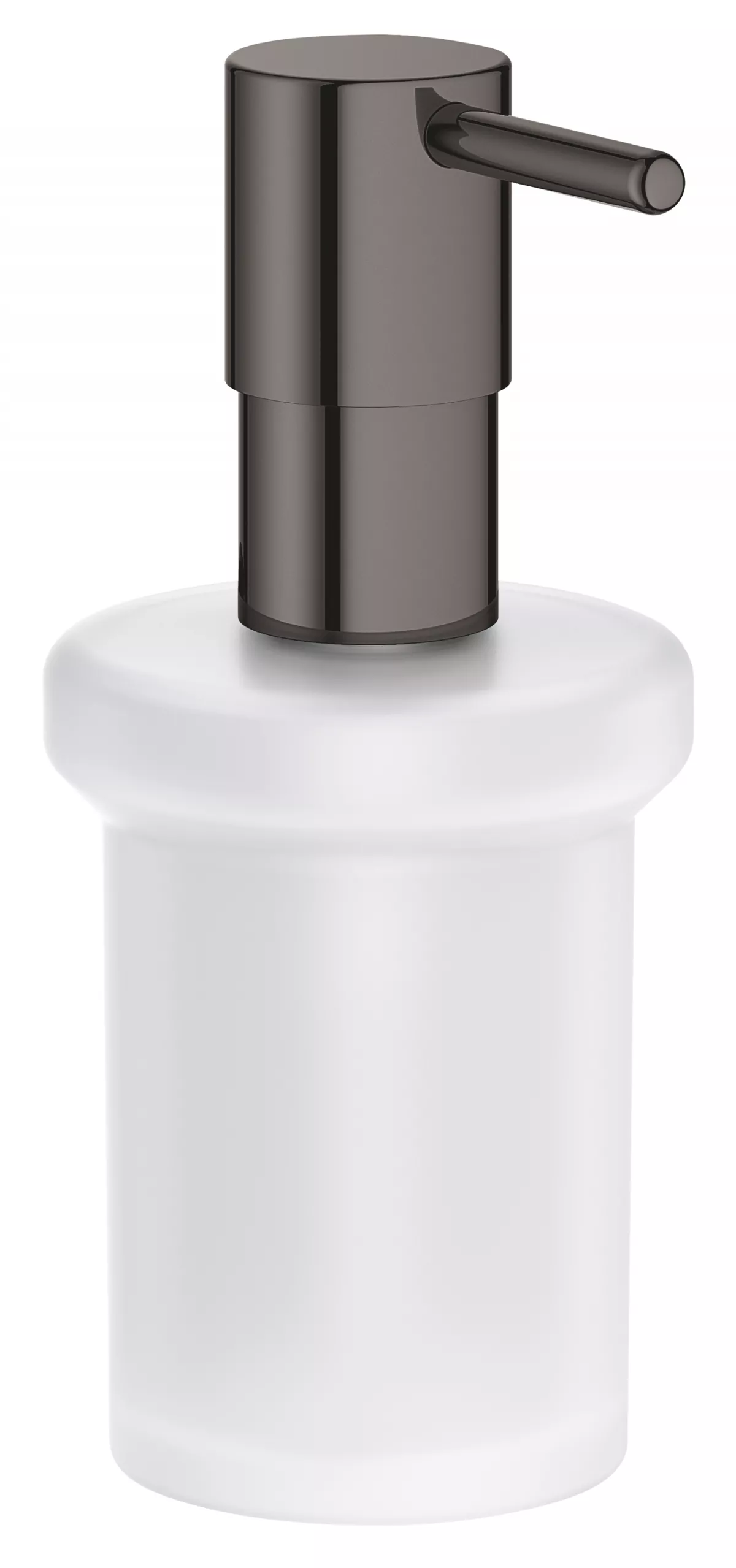 Dozator sapun Grohe 40394A01, Essentials, pe suport, 160 ml, sticla, metal, lucios, grafit