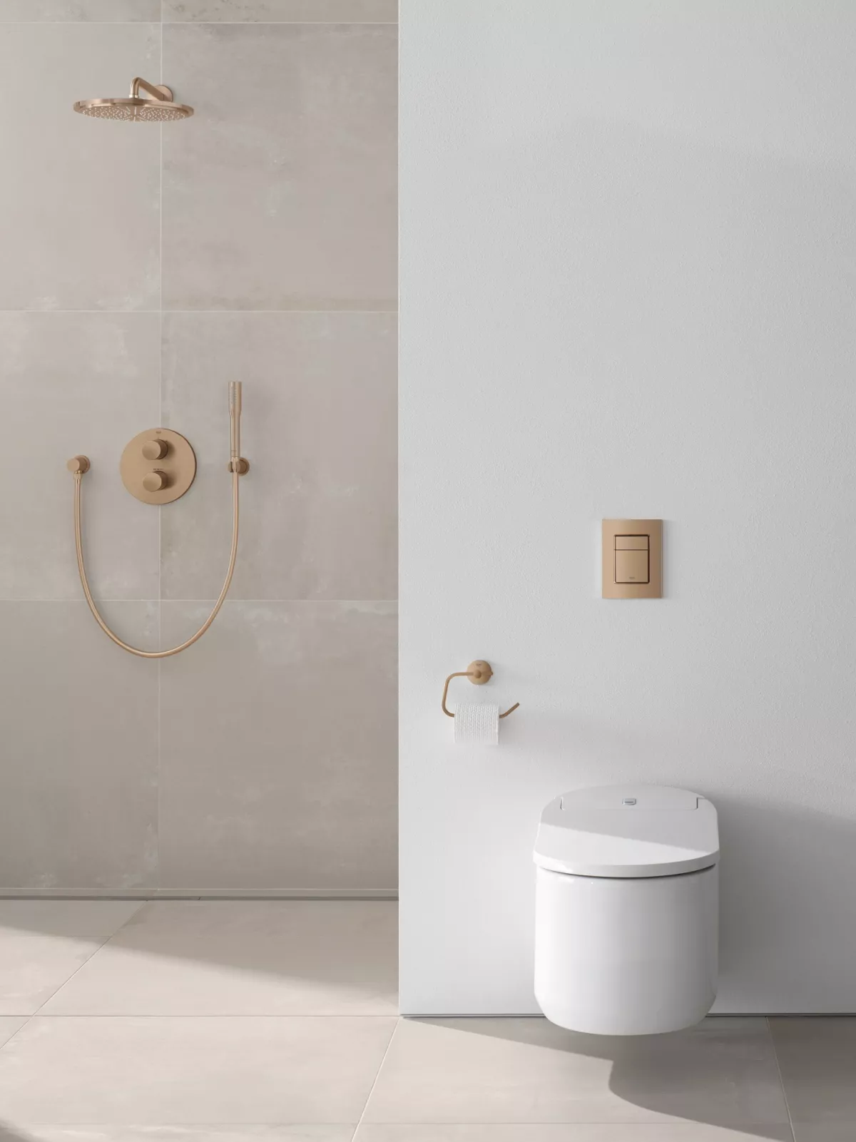 Dus fix Grohe 26066DL0, Rainshower, 310, 1/2'', pe perete, 310 mm, 1 functie, mat, cupru
