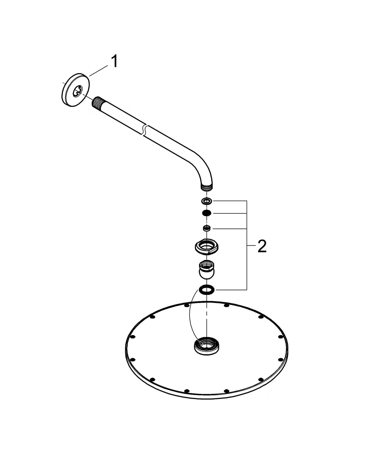 Dus fix Grohe 26066GN0, Rainshower Cosmopolitan 310, pe perete, 310 mm, 1 functie, anti-calcar, mat, auriu