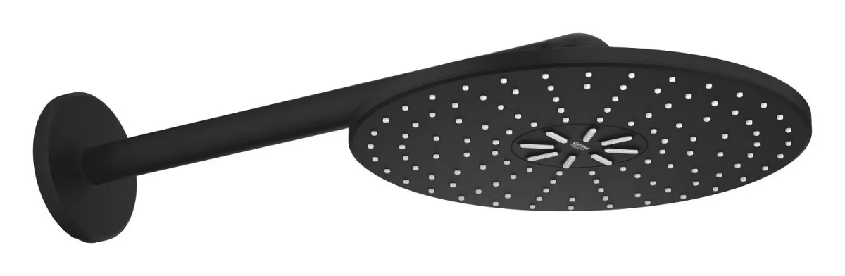 Dus fix Grohe 22123KF0, Rainshower SmartActive 310, 2 functii, 310 mm, necesita valva, mat, negru