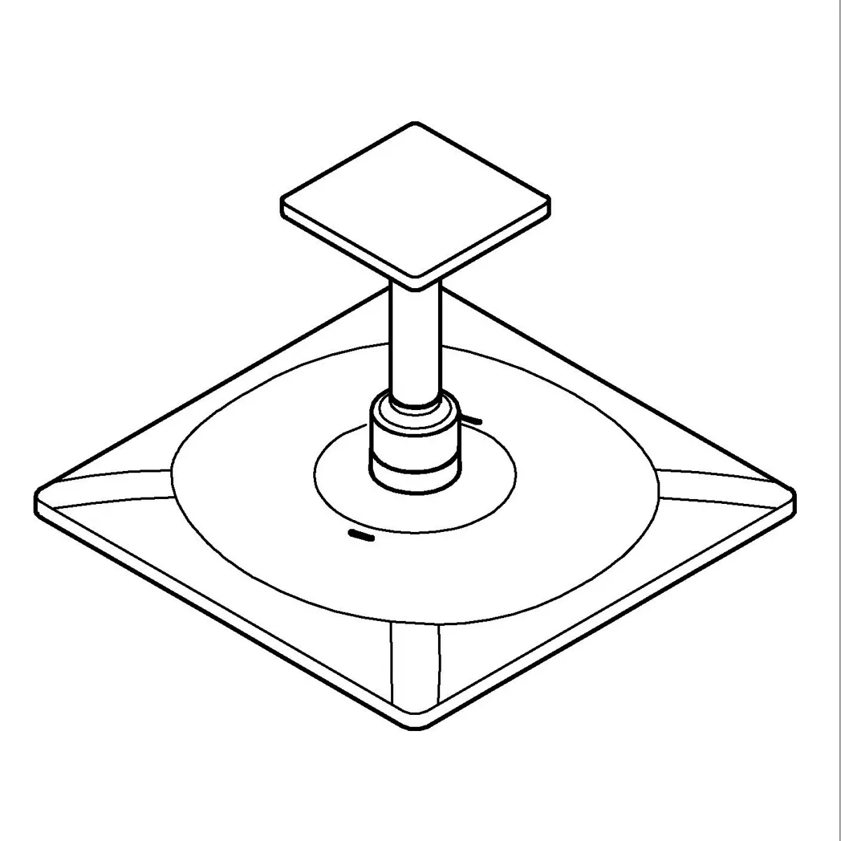 Dus fix Grohe 26481A00, SmartActive Cube, pe tavan, 310 mm, 2 functii, necesita valva, lucios, grafit