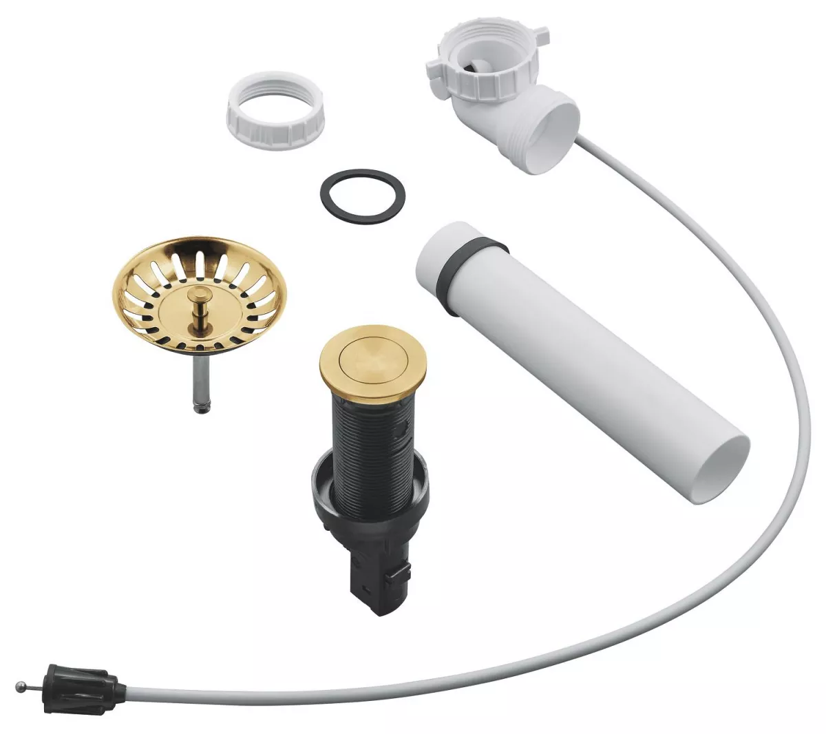 Evacuare automata Grohe 40986GN0, buton push, sita, mat, auriu