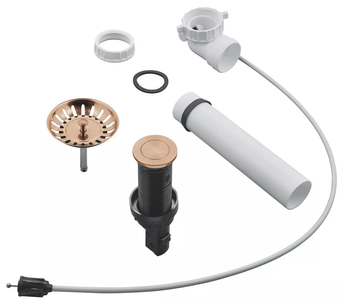 Evacuare automata Grohe 40986DL0, buton push, sita, mat, cupru
