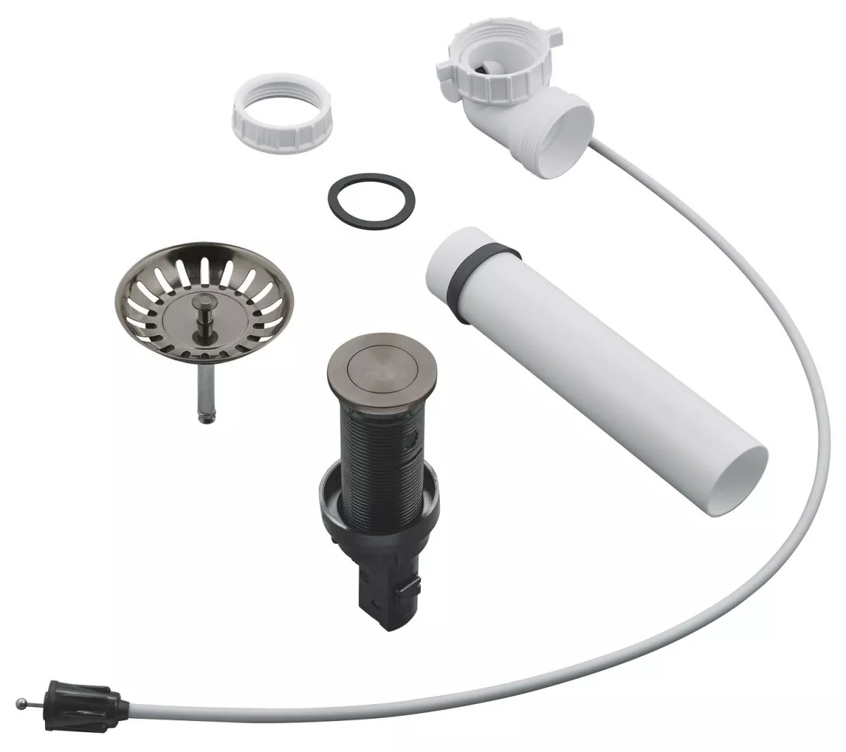 Evacuare automata Grohe 40986AL0, buton push, sita, mat, grafit