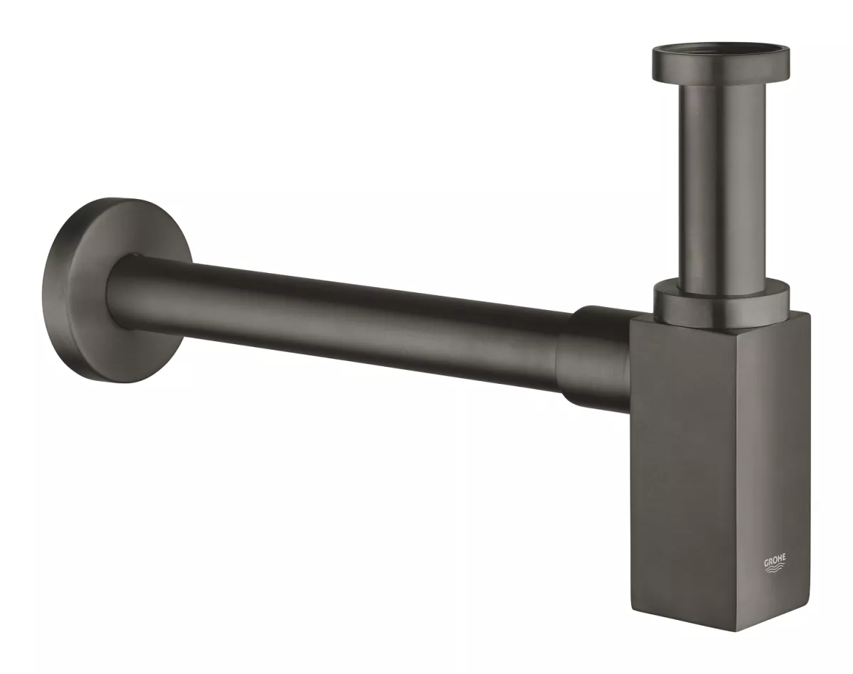 Evacuare lavoar Grohe 40564AL0, Eurocube, 1 1/4'', metal, slid glisant, surub curatare, mat, grafit