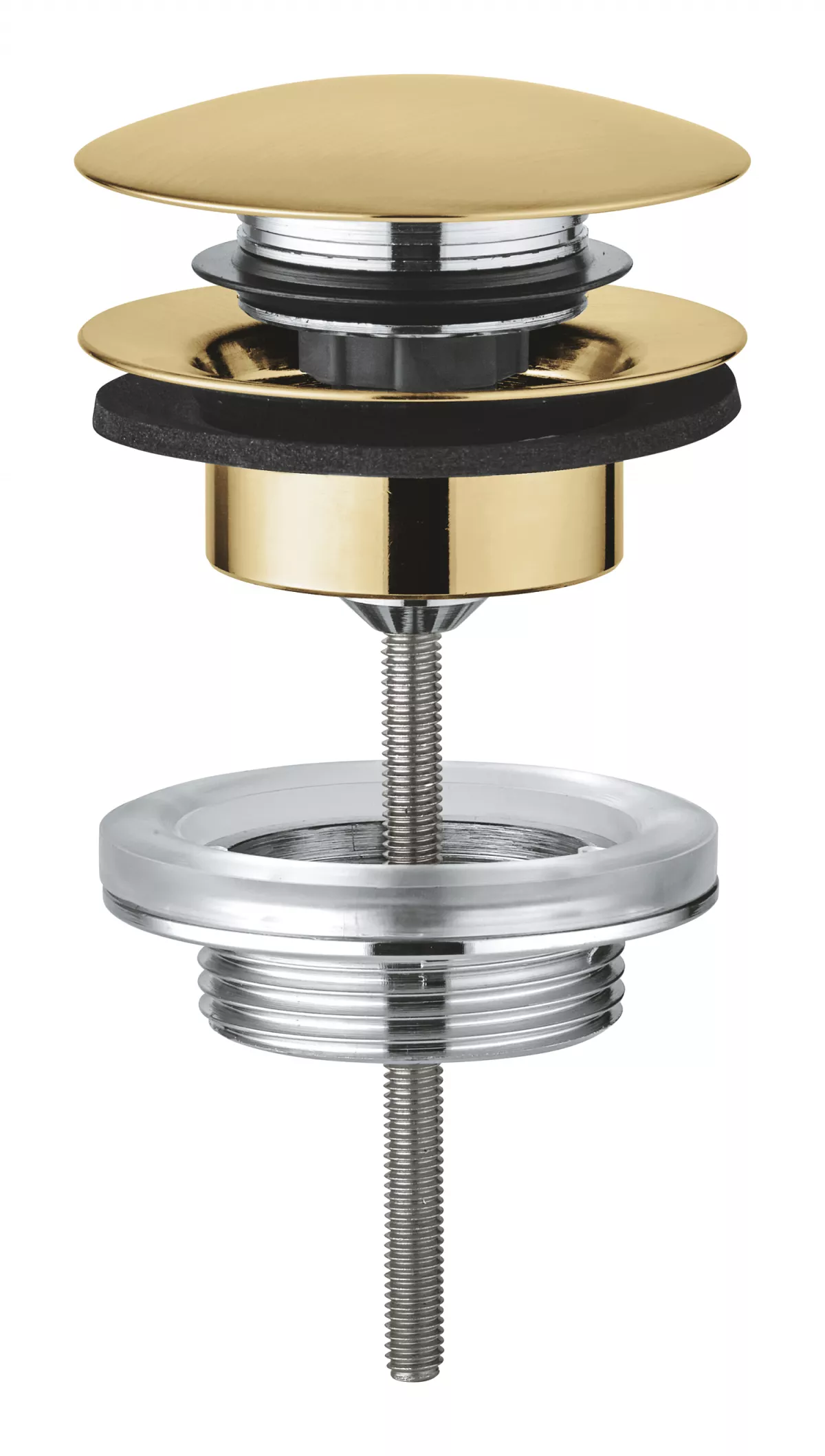 Ventil lavoar push to open Grohe 65807GN0, G1 1/4'', lungime ajustabila, mat, auriu