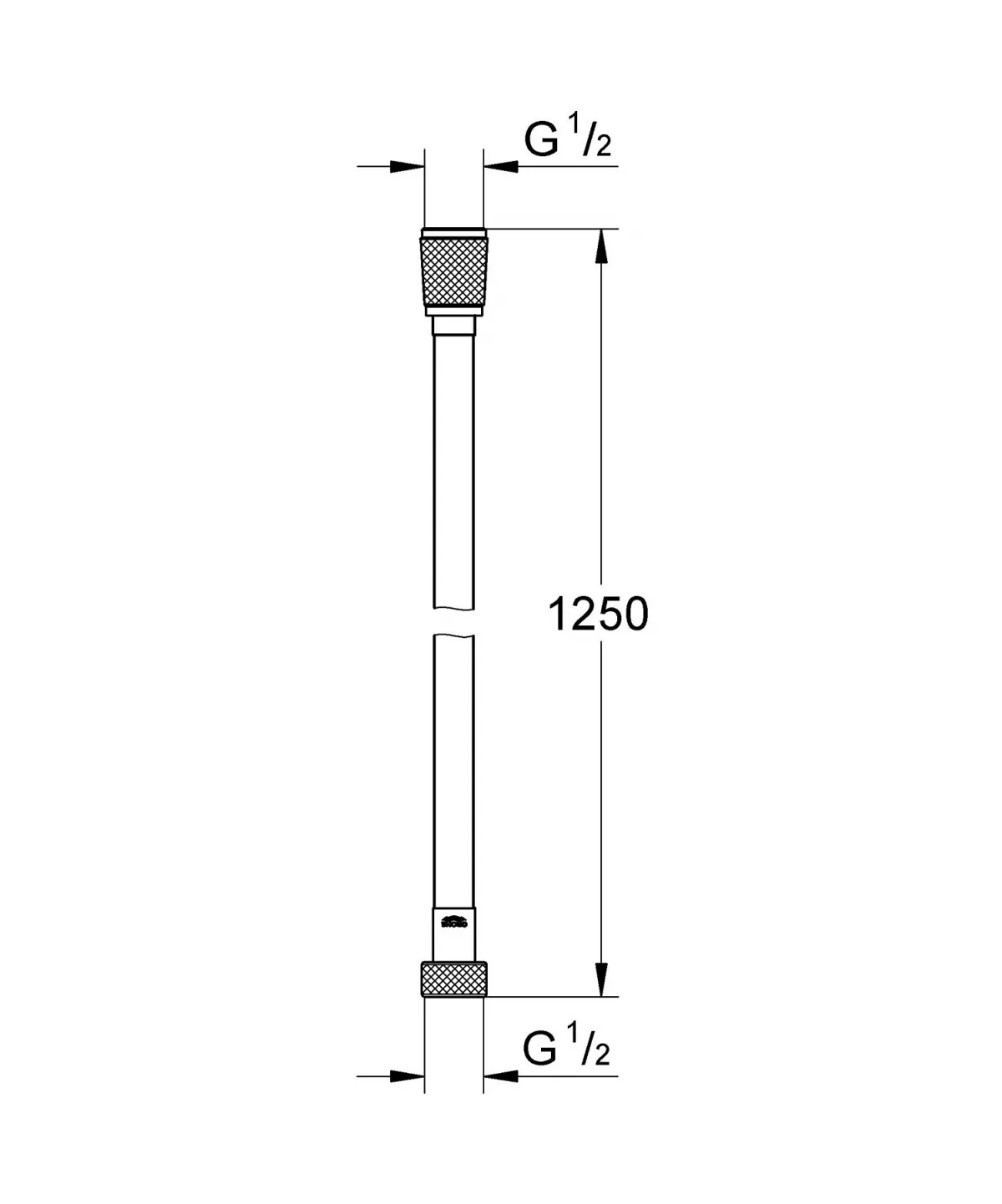 Furtun de dus Grohe 28362DA1, SilverFlex, 1/2'' x 1/2'', 1.25 m, cupru