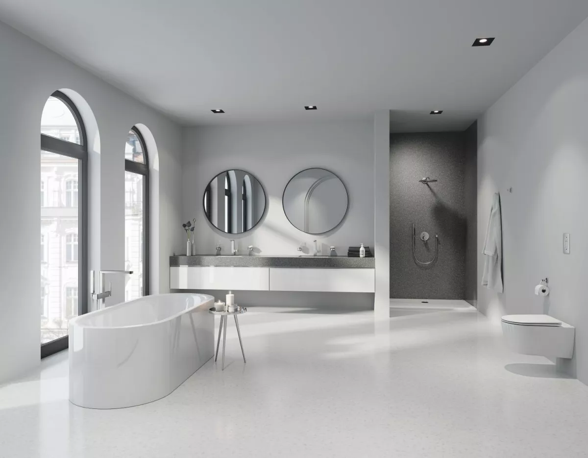 Furtun dus Grohe 28388DC0, SilverFlex, 1/2'' x 1/2'', 1.75 m, mat, otel satinat