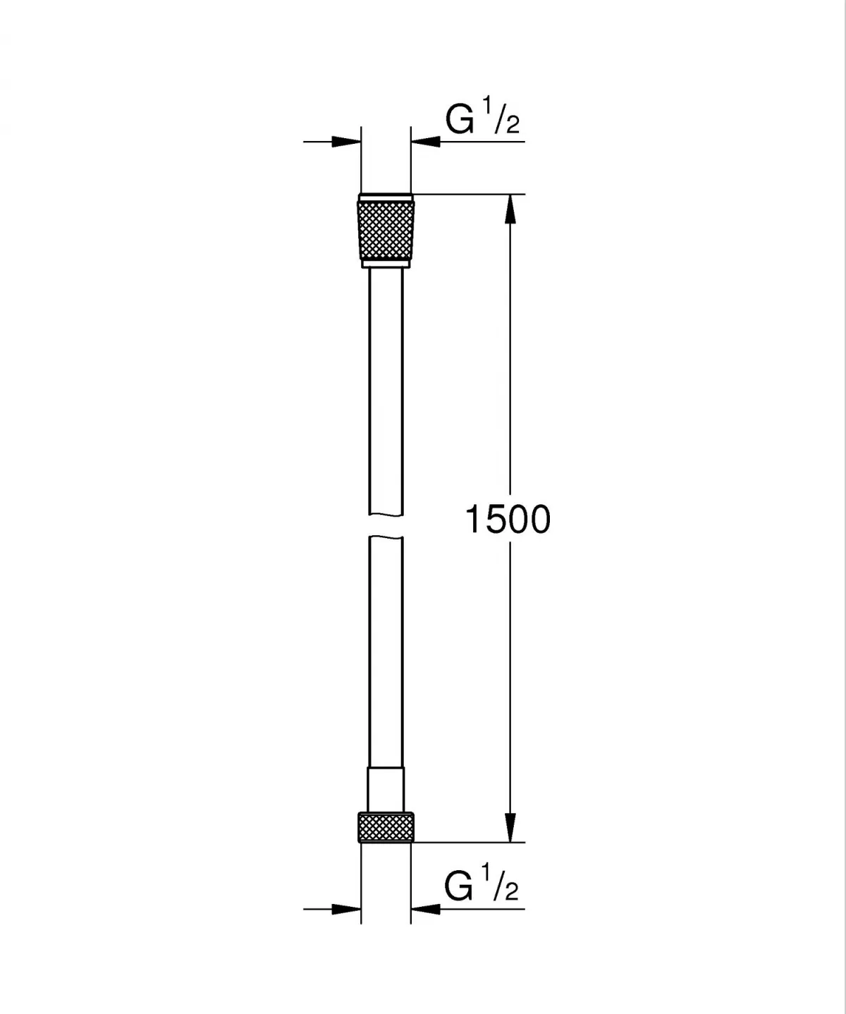 Furtun Grohe 107061GL00, SilverFlex, universal, 1.5 m, anti-rasucire, auriu