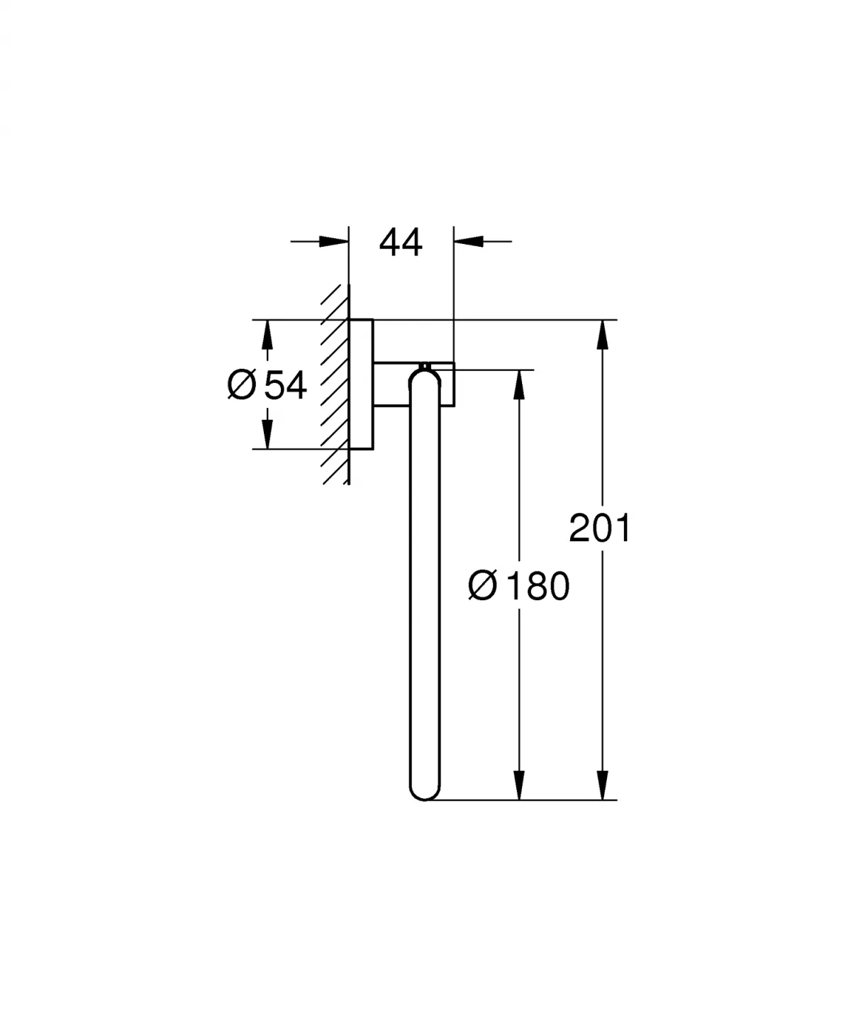Inel prosop Grohe 40365DA1, Essentials, 180 mm, fixare ascunsa, lucios, cupru