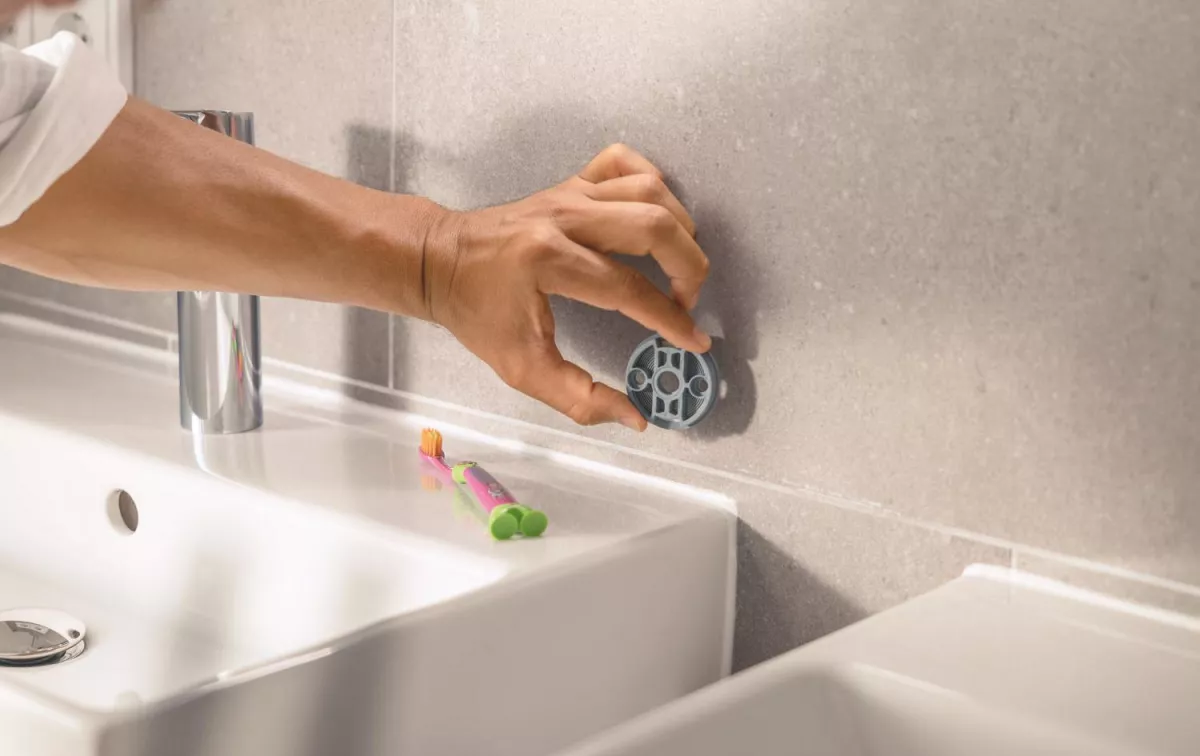 Inel prosop Grohe 41174DC0, Start, pe perete, 180 mm, metal, mat, otel satinat