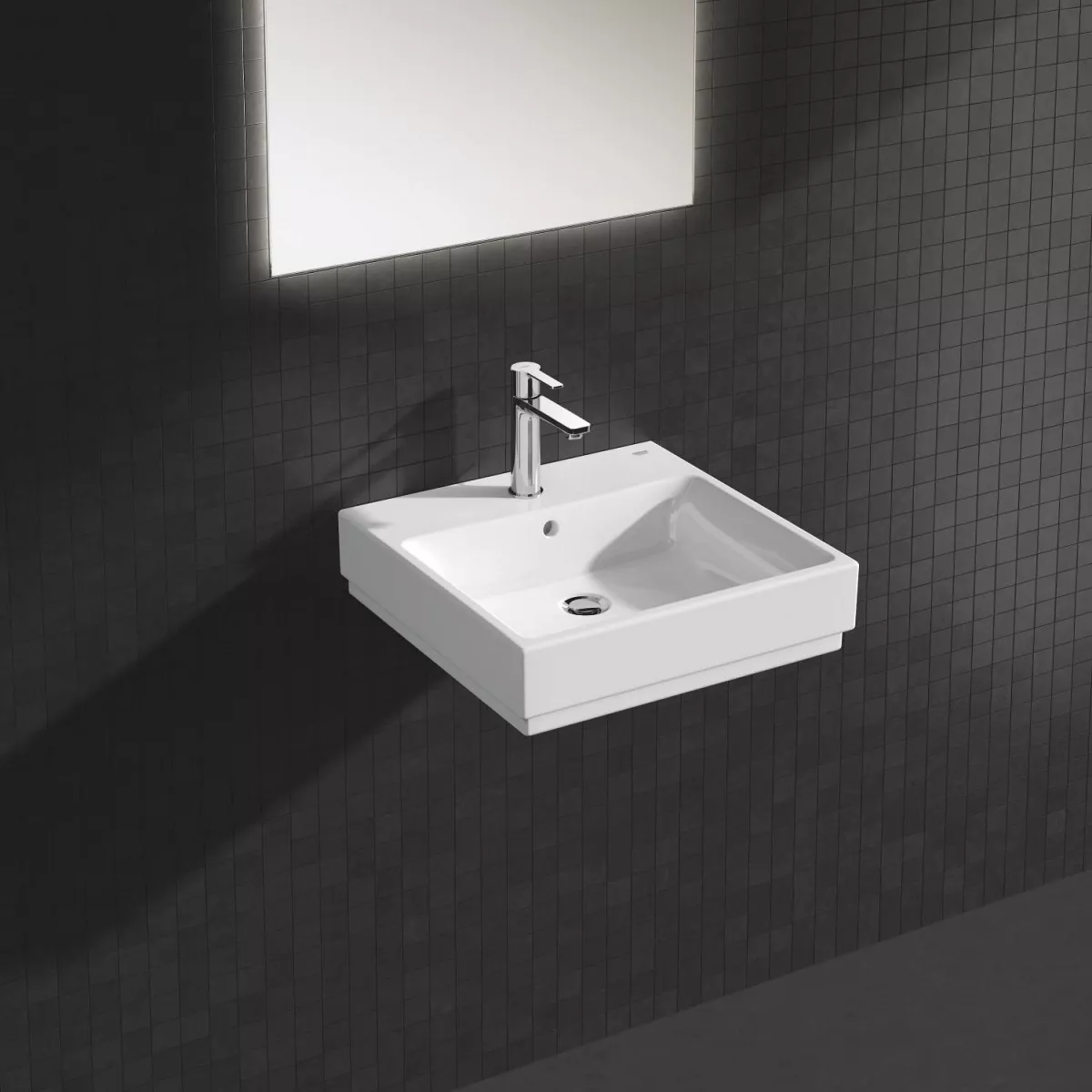 Lavoar Grohe 3947400H, Cube Ceramic, pe blat/pe perete, 500 x 490 mm, PureGuard, alb