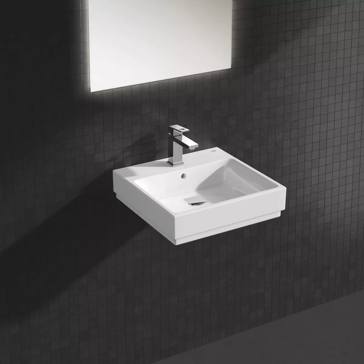 Lavoar Grohe 3947400H, Cube Ceramic, pe blat/pe perete, 500 x 490 mm, PureGuard, alb