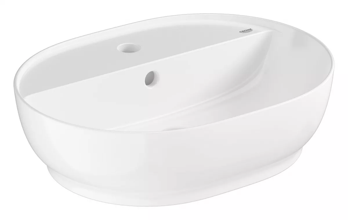 Lavoar Grohe 103566SH00, Essence, pe blat, 50 x 40 cm, cu preaplin, AquaCEramic, HyperClean, alb