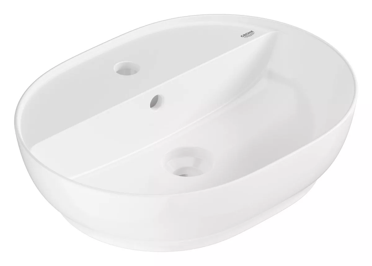 Lavoar Grohe 103566SH00, Essence, pe blat, 50 x 40 cm, cu preaplin, AquaCEramic, HyperClean, alb
