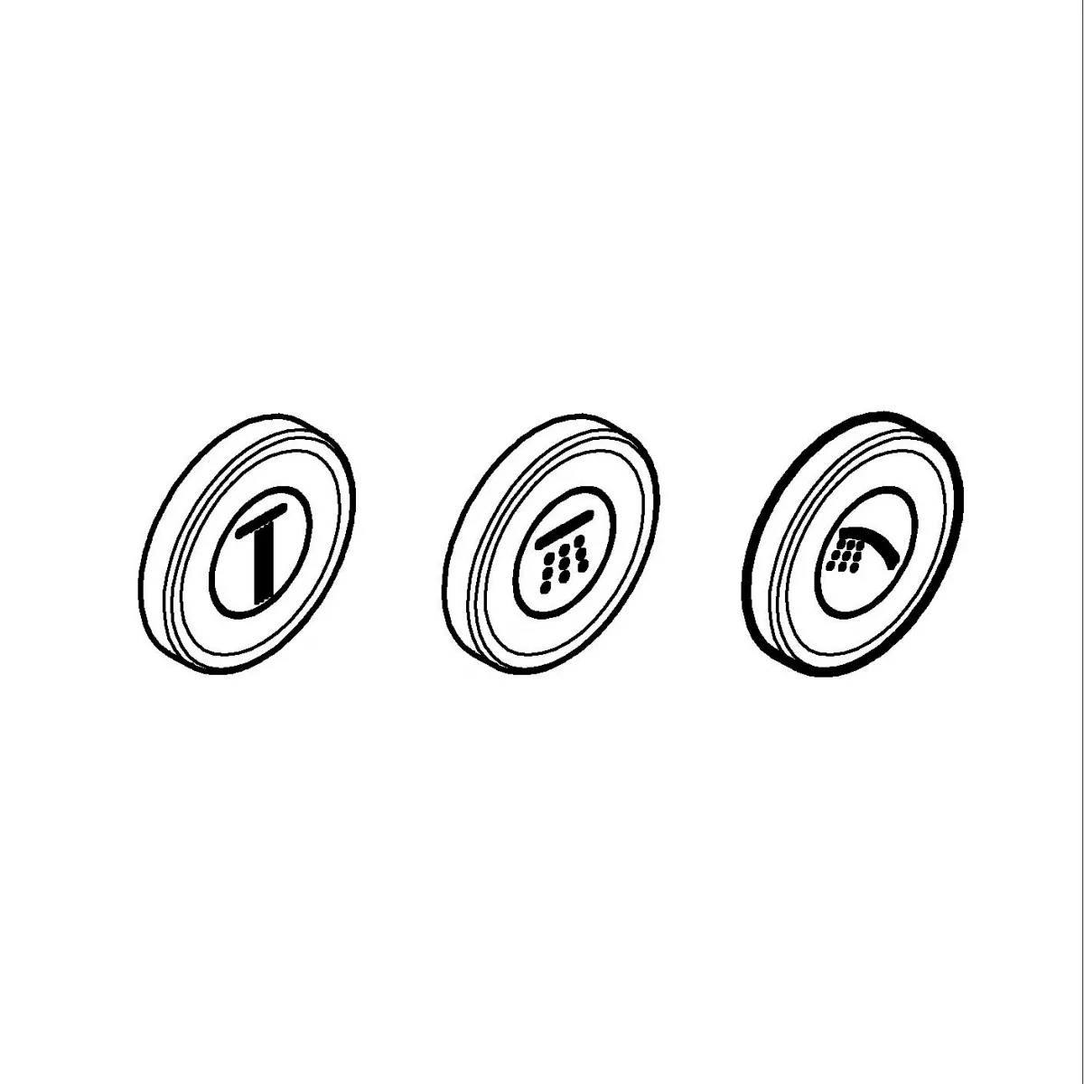 Ornament Grohe 14079XH0, SmartControl, 3 capace, ABS, negru