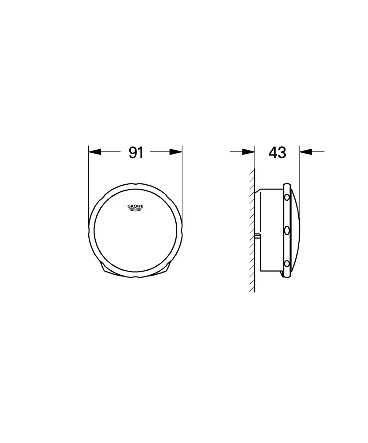 Ornament preaplin si evacuare Grohe 19952A00, TalentoFill, pentru evacuare cada Grohe, lucios, grafit