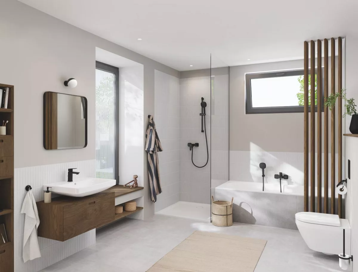 Ornament preaplin si evacuare Grohe 19952KF0, TalentoFill, pentru evacuare cada Grohe, mat, negru