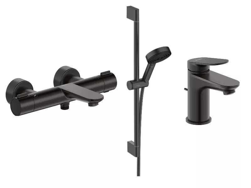 Pachet 3in1 cada Duravit Wave, aparent, termostat, bateri…