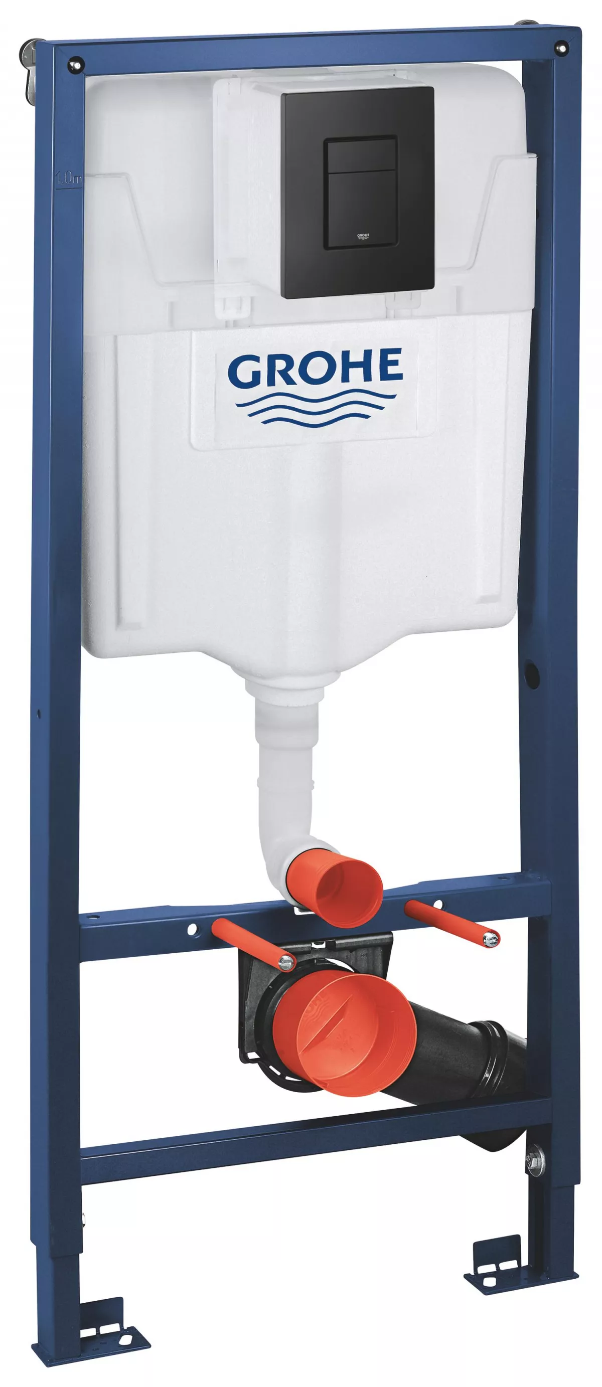 Pachet 3in1 rezervor WC Rapid SL Grohe 38811KF0, incastrat, rezervor, clapeta actionare negru mat, elemente fixare, otel