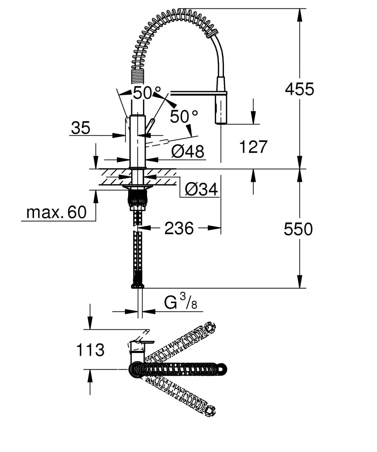 Cauti Pachet chiuveta Grohe quartz K700U 31653AP0, 457 x 40 …?
