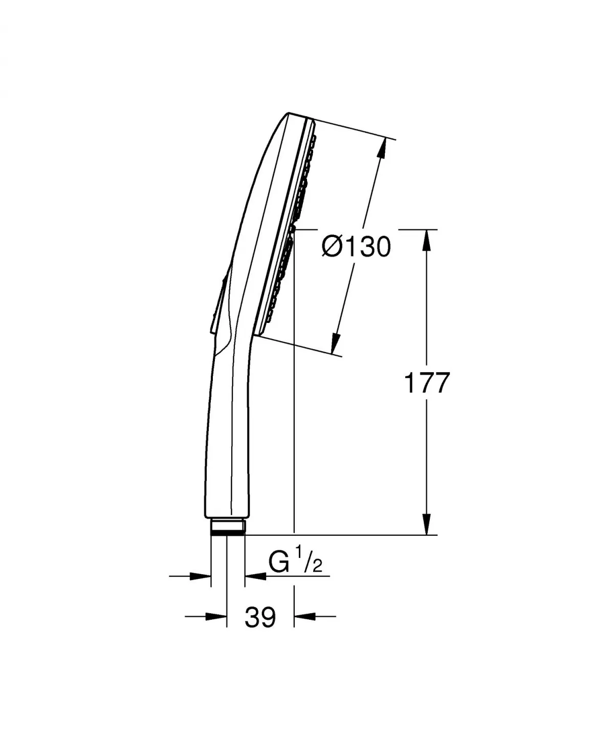 Para de dus Grohe 26574DC0, SmartActive, 1/2'', 3 functii, 130 mm, ABS, mat, otel satinat
