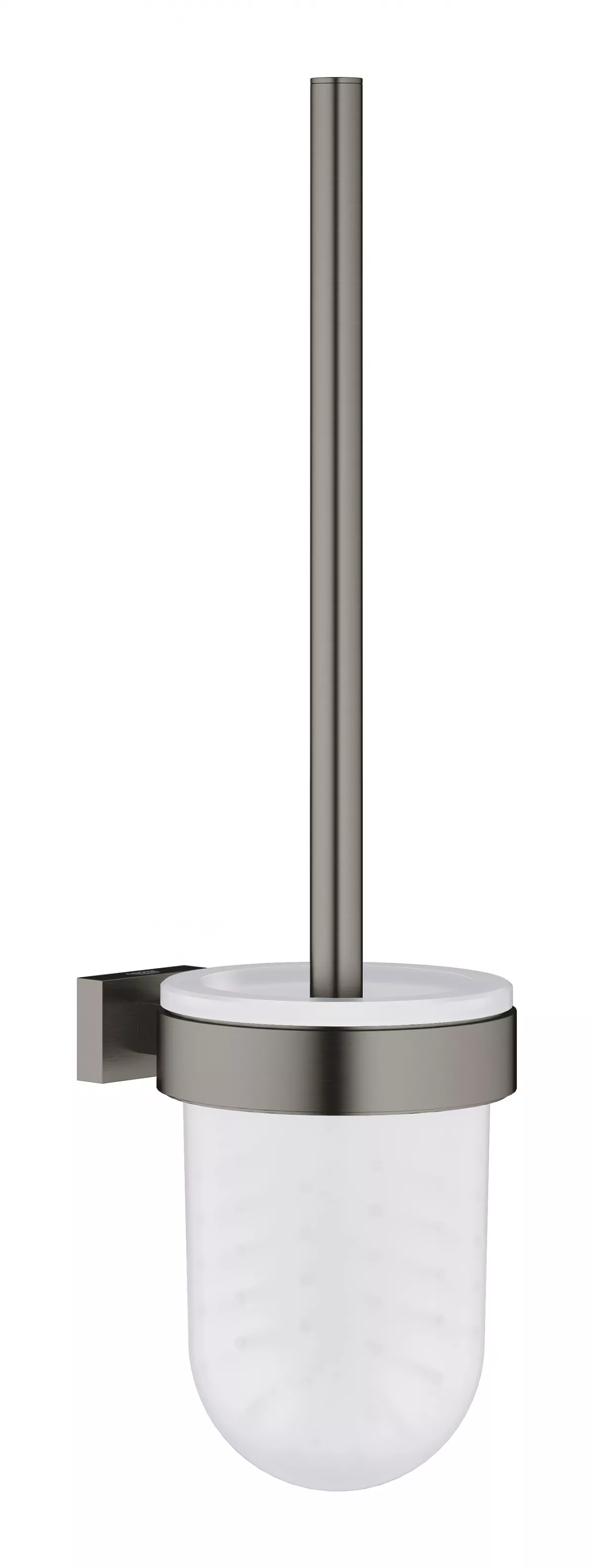 Perie WC Grohe 40513AL1, Essentials Cube, suport perie, fixare ascunsa, sticla, metal, mat, grafit