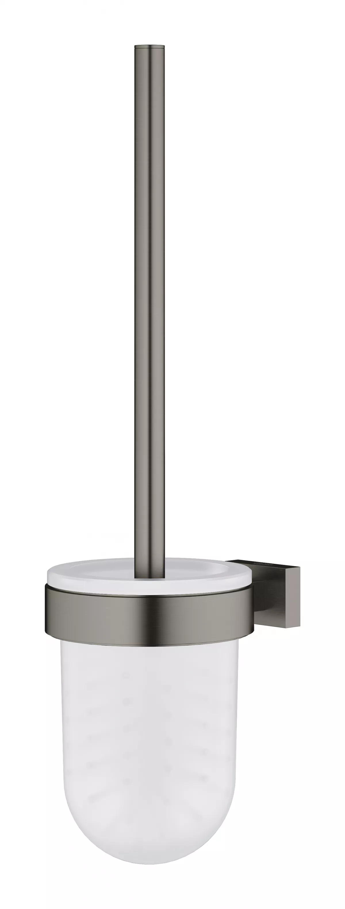 Perie WC Grohe 40513AL1, Essentials Cube, suport perie, fixare ascunsa, sticla, metal, mat, grafit