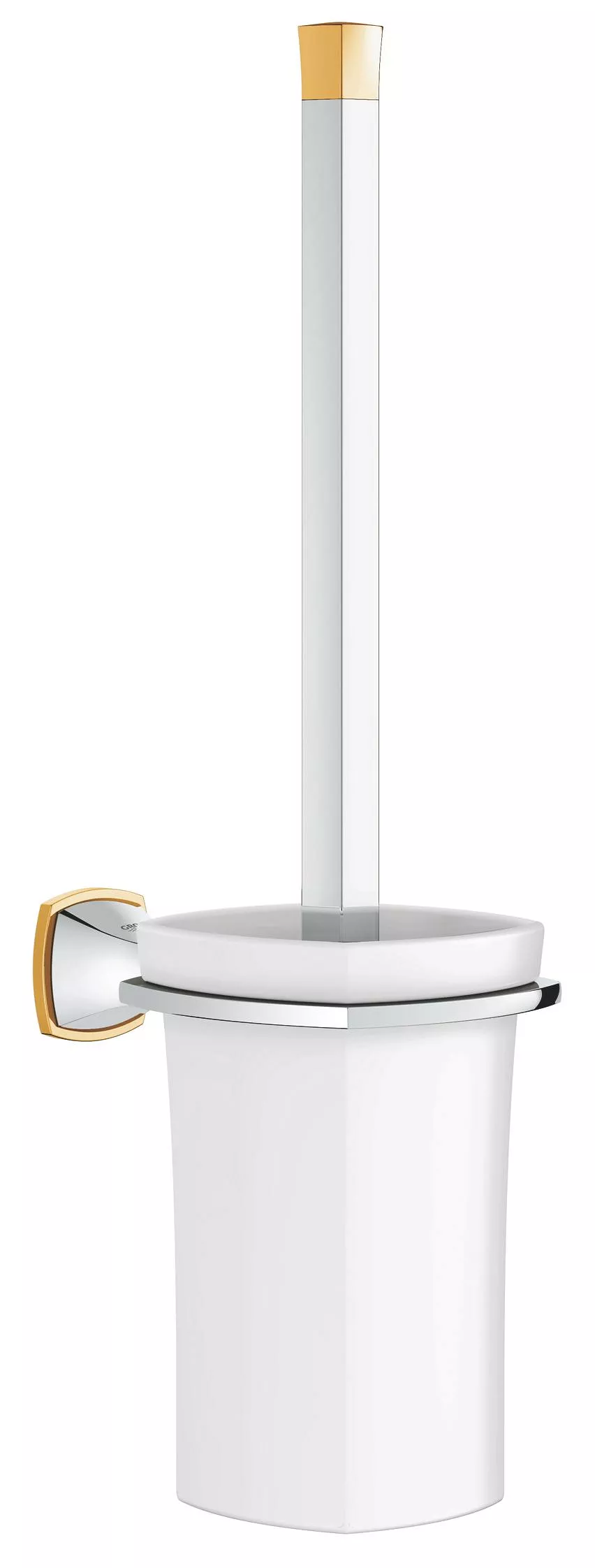 Perie WC Grohe 40632IG0, Grandera, pe perete, meta, ceramica, crom / auriu
