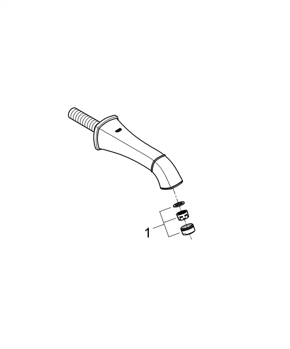 Pipa cada Grohe 13341IG0, Grandera, 1/2'', 177 mm, crom / auriu