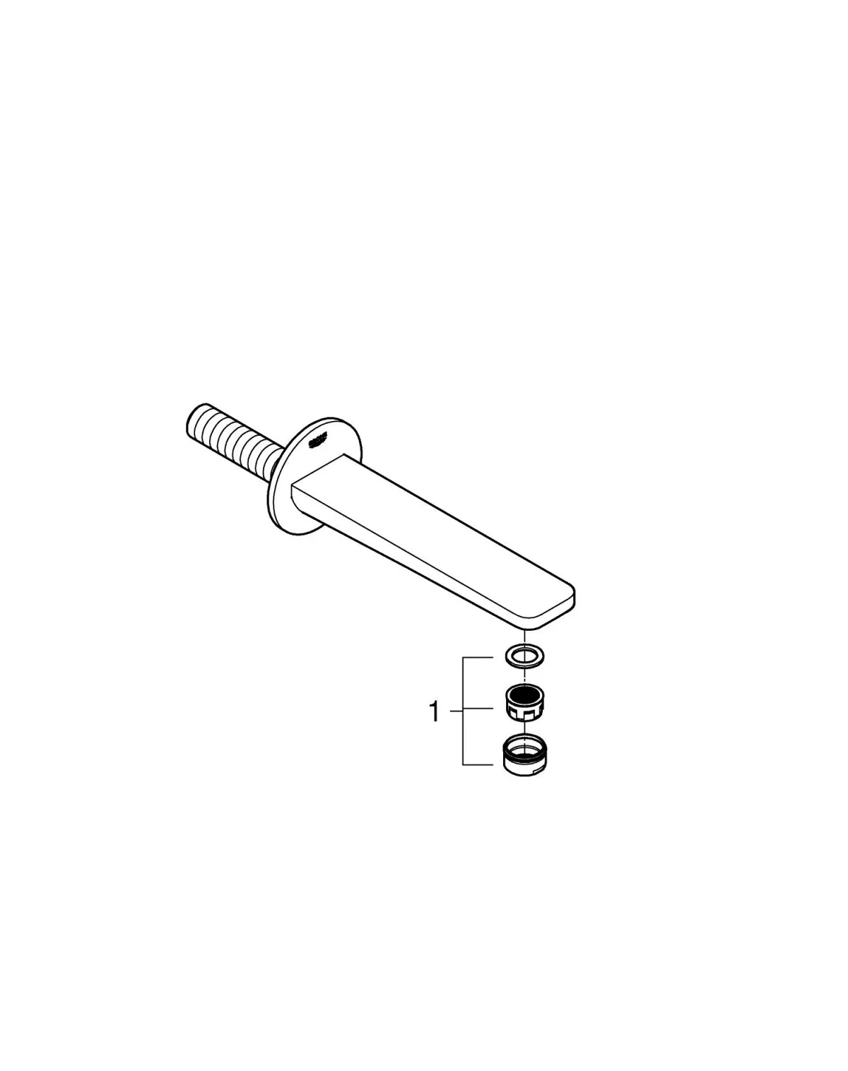 Pipa cada Grohe 13383AL1, Lineare, 1/2'', 170 mm, mat, grafit