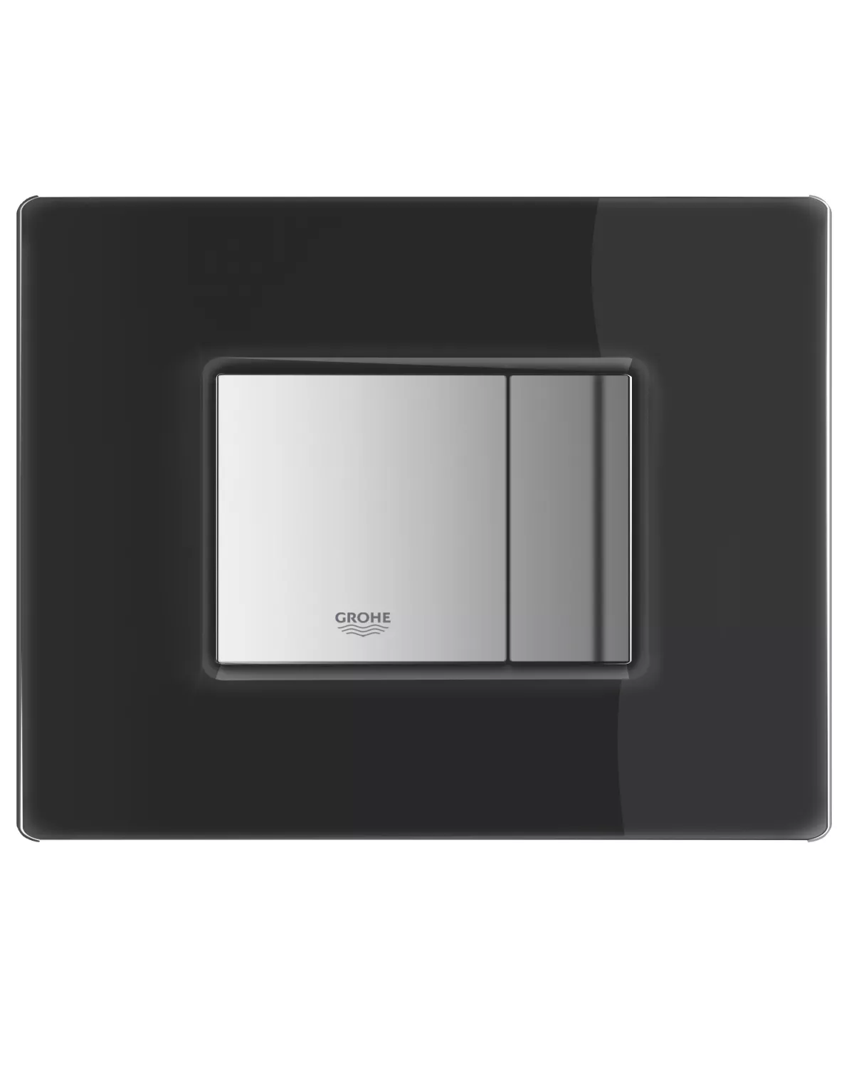 Clapeta actionare Grohe 38845KS0, Skate, dubla, 156 x 197 mm, reversibila, sticla, negru / crom