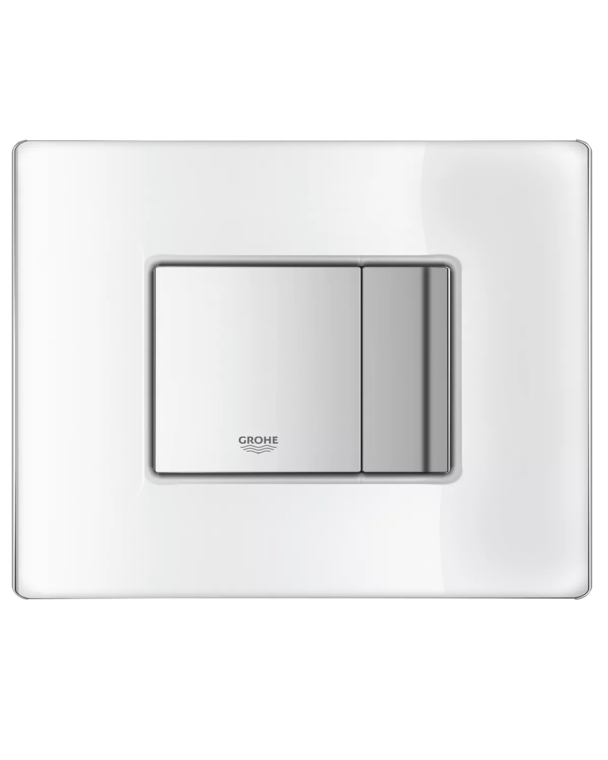 Placa de actionare Grohe 38845LS0, Skate Cosmopolitan, dubla actionare, 156 x 197 mm, reversibila, sticla, alb / crom