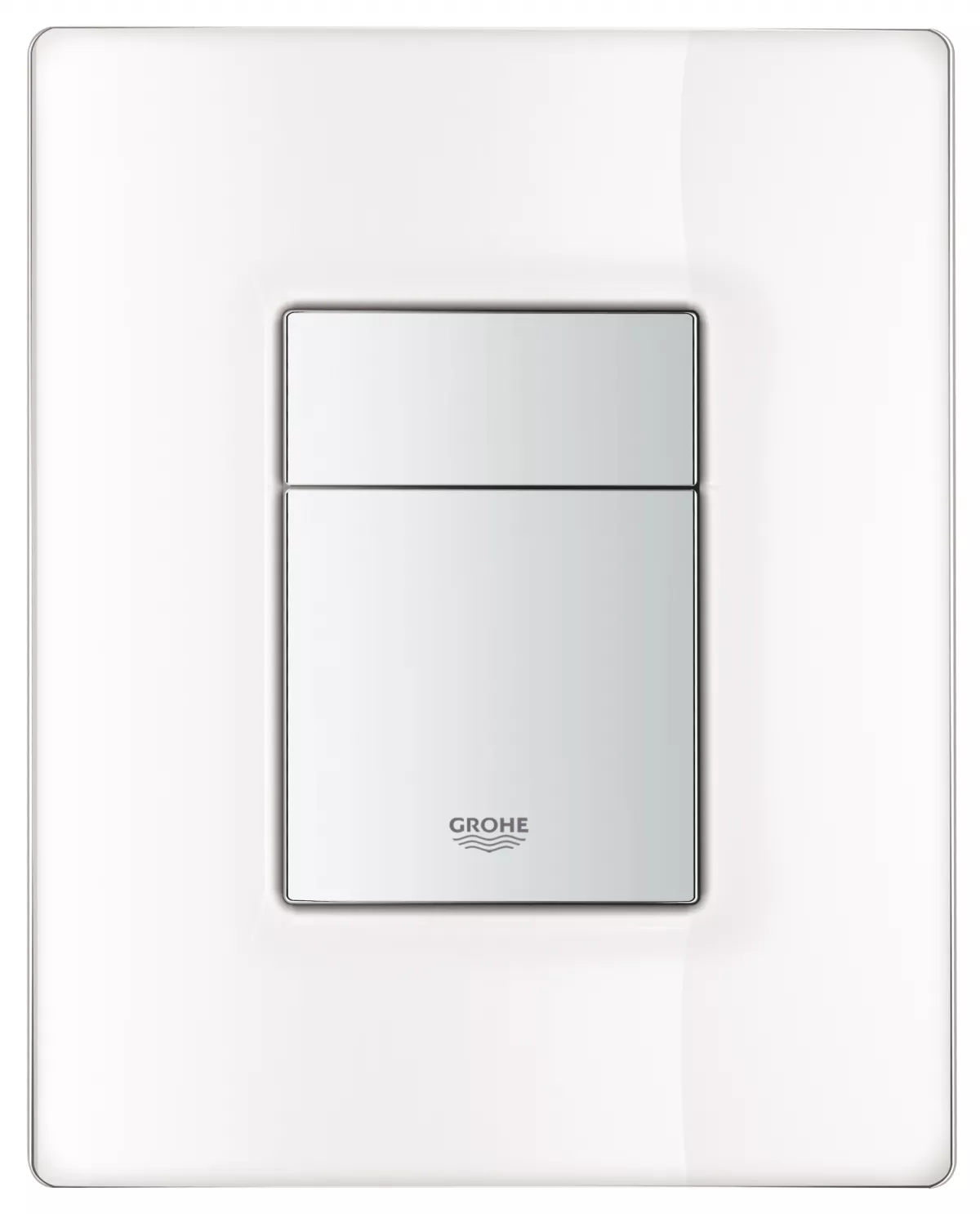 Placa de actionare Grohe 38845LS0, Skate Cosmopolitan, dubla actionare, 156 x 197 mm, reversibila, sticla, alb / crom