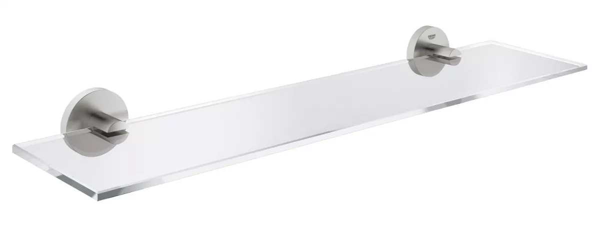 Raft Grohe 41202DC0, Start, pe perete, 530 x 145 mm, sticla, mat, otel satinat