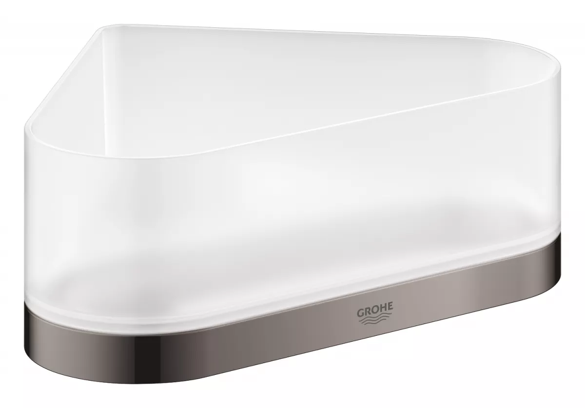 Raft de colt Grohe 41038A00, Selection, montare pe perete, fixare ascunsa, ABS/Metal, lucios, grafit