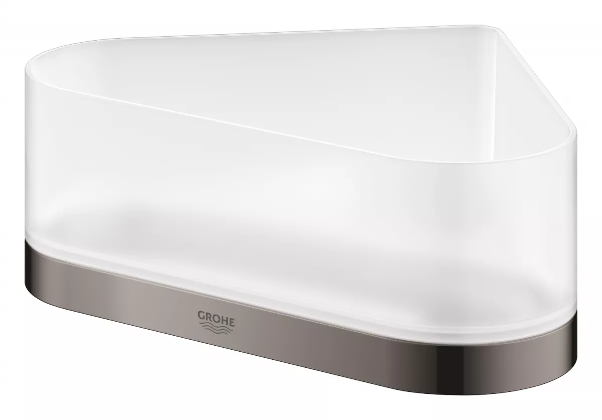 Raft de colt Grohe 41038A00, Selection, montare pe perete, fixare ascunsa, ABS/Metal, lucios, grafit