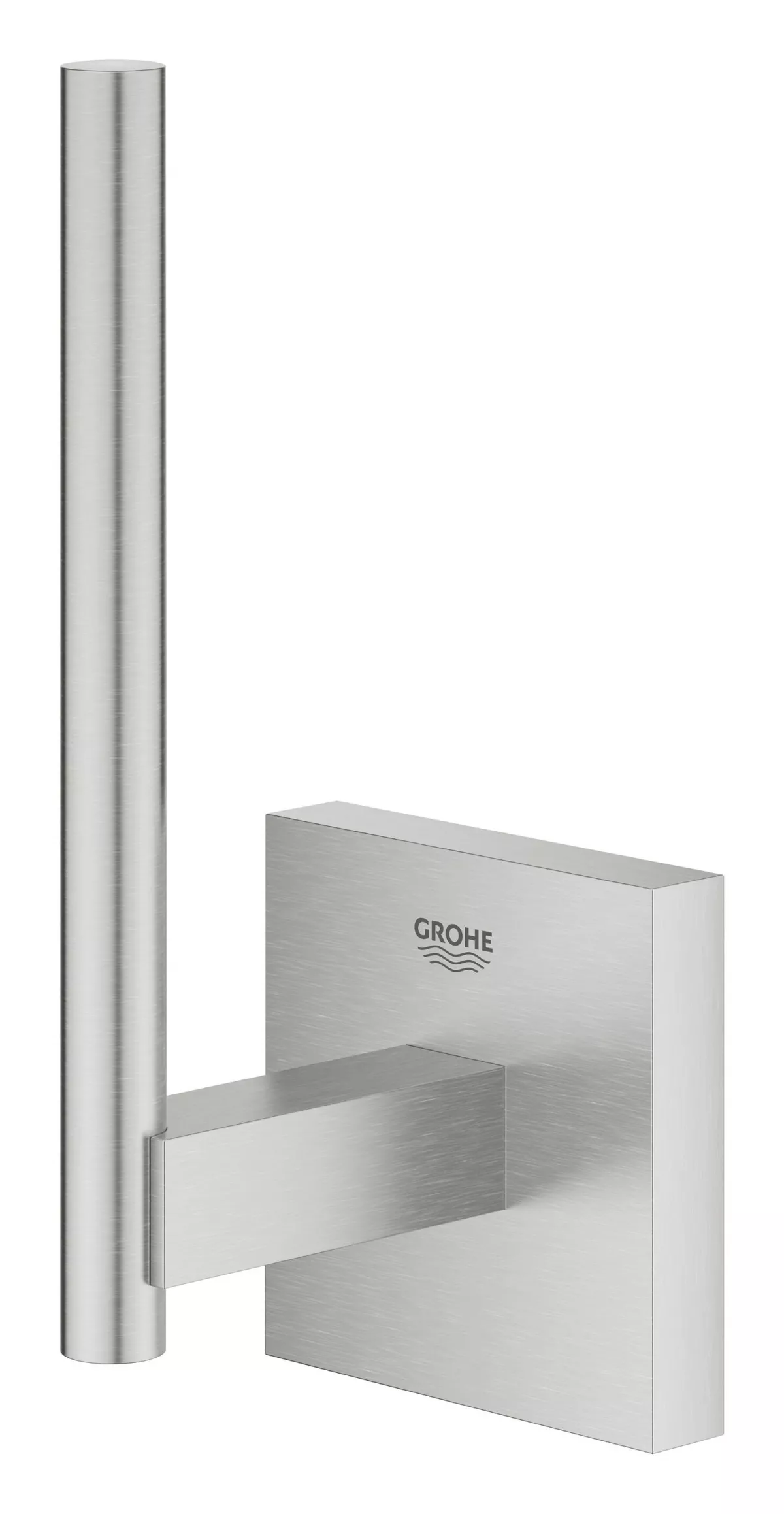 Rezerva hargie igienica Grohe 40979DC0, Start Cube, pe perete, metal, mat, otel satinat