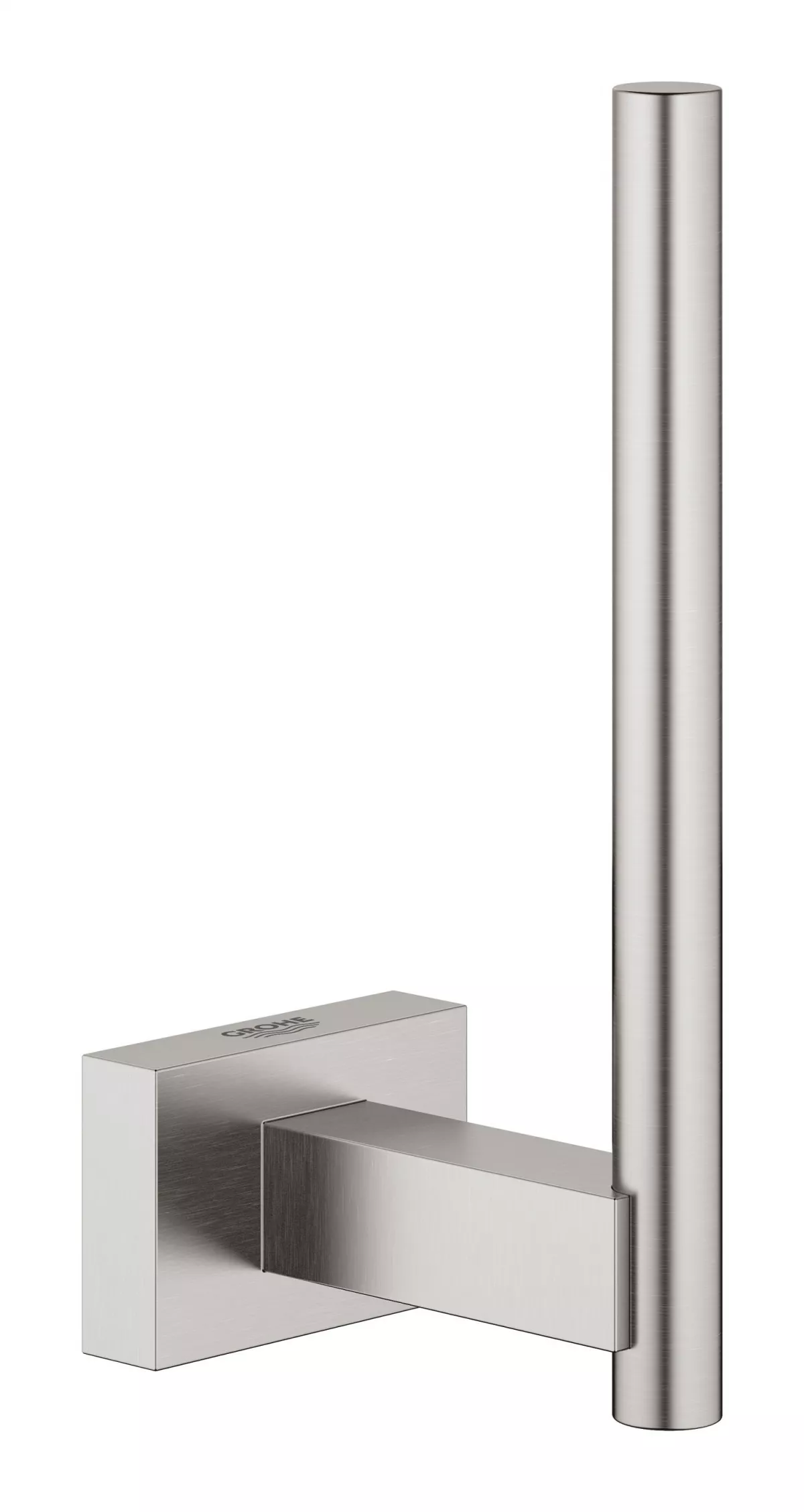 Rezerva hartie igienica Grohe 40623DC1, Essentials Cube, pe perete, metal, mat, otel satinat