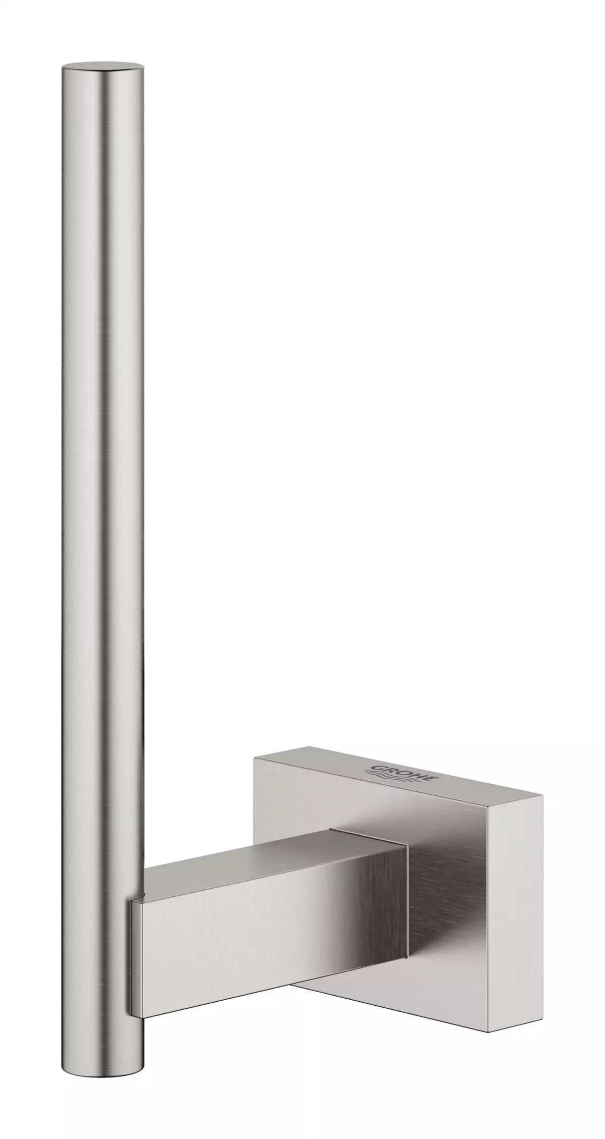 Rezerva hartie igienica Grohe 40623DC1, Essentials Cube, pe perete, metal, mat, otel satinat