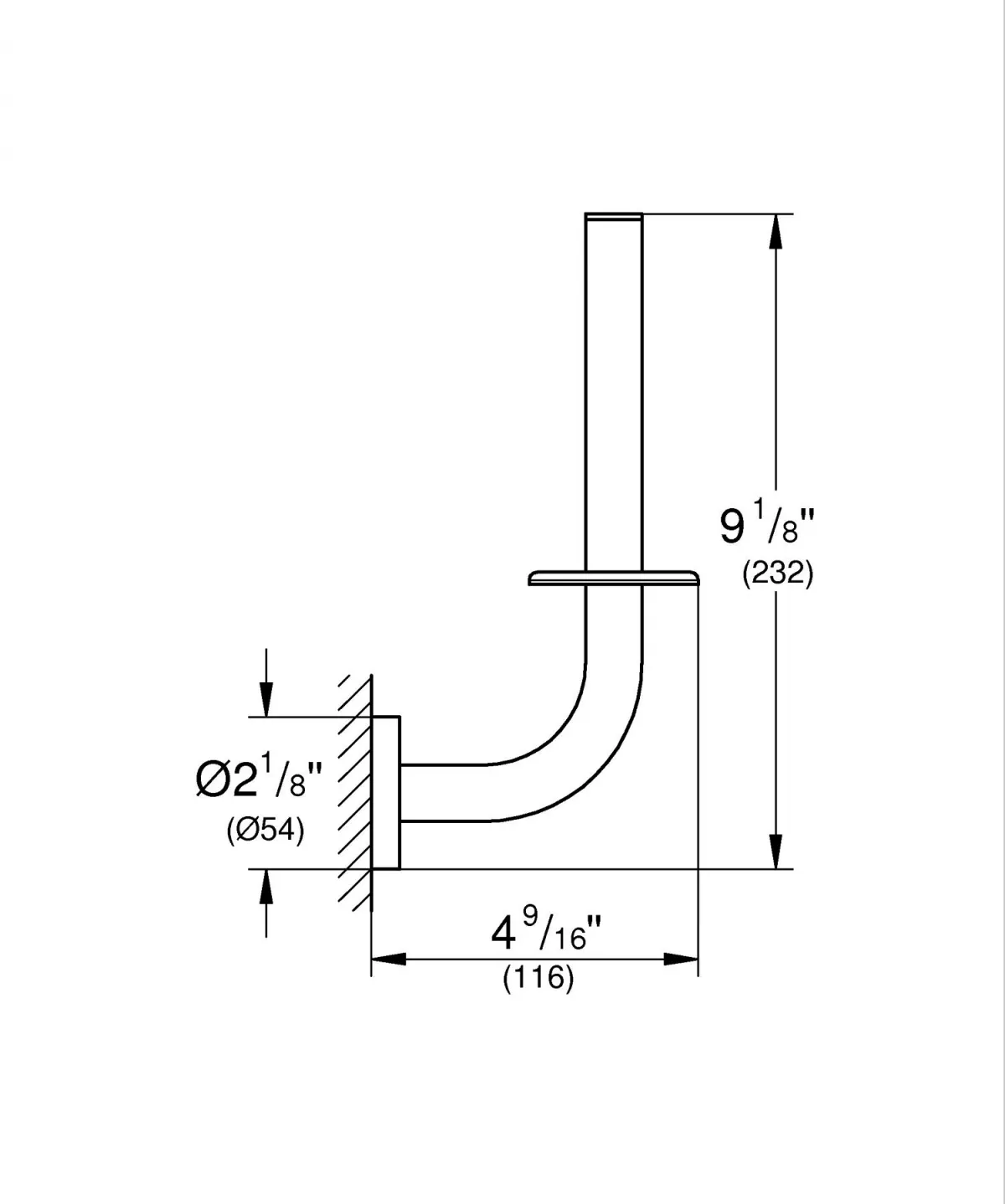 Rezerva hartie igienica Grohe 40385DC1, Essentials, pe perete, metal, mat, otel satinat