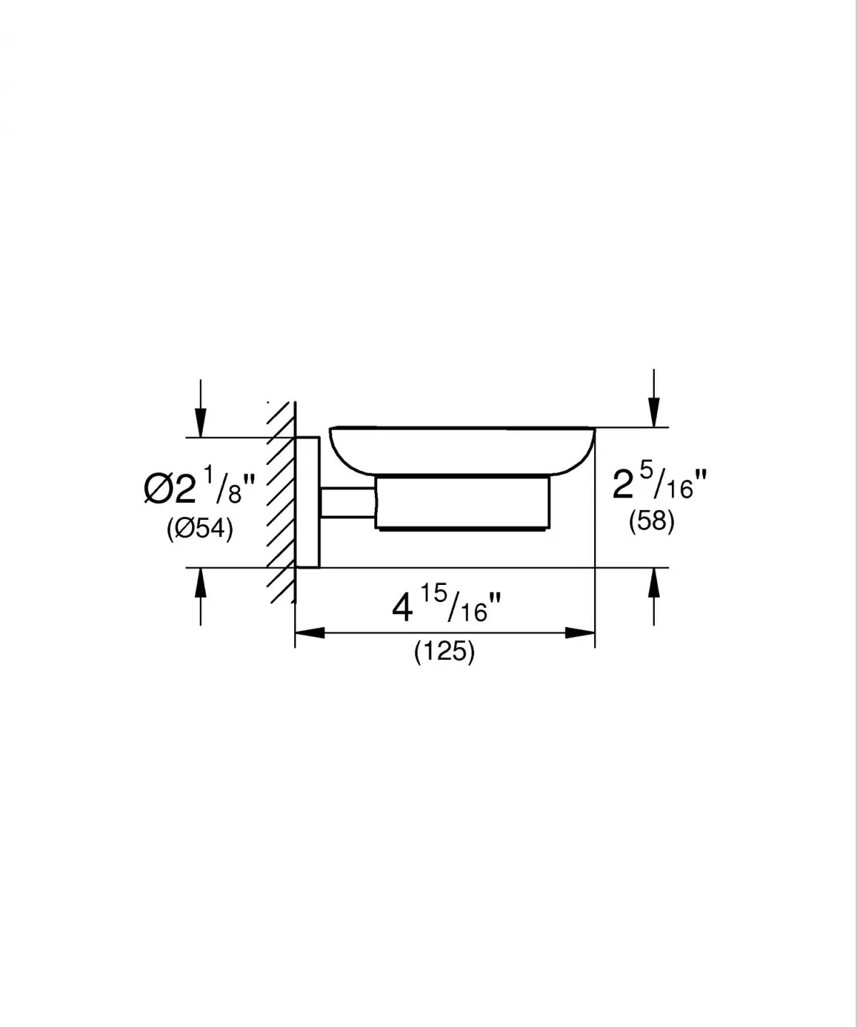 Savoniera Grohe 40444DC1, Essentials, pe perete, metal/sticla, mat, otel satinat