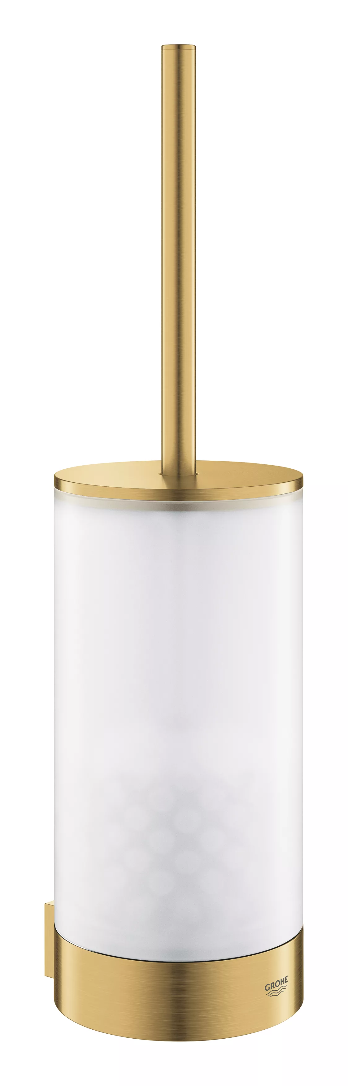 Set perie WC Grohe 41076GN0, Selection, montare pe perete, fixare ascunsa, sticla/metal, mat, auriu