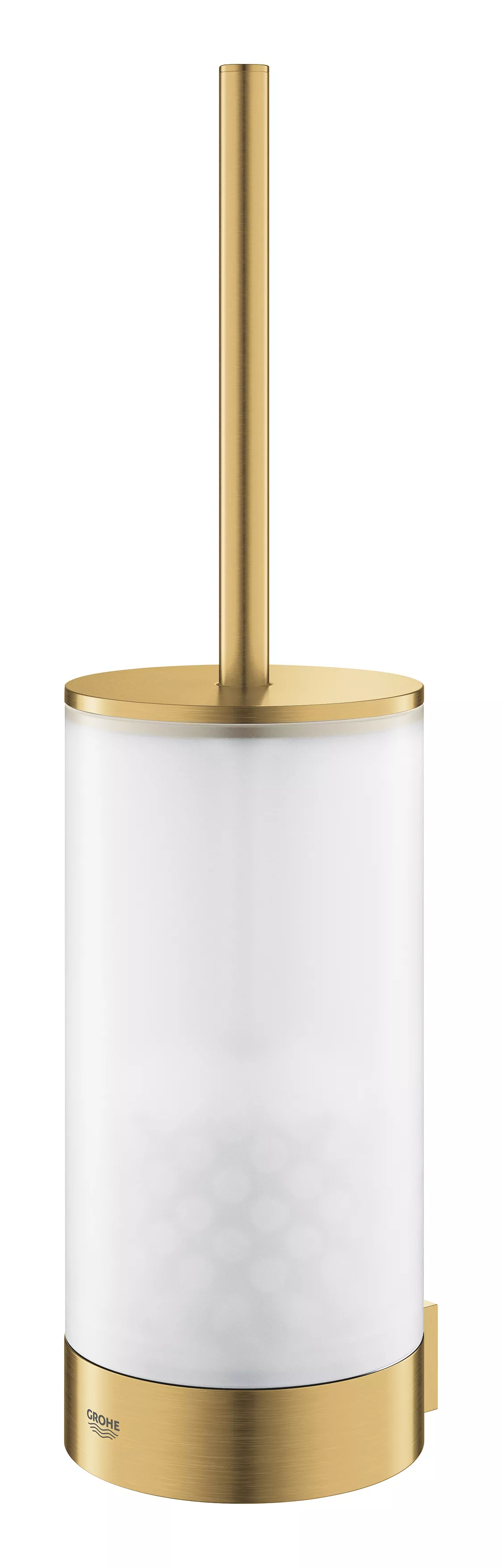 Set perie WC Grohe 41076GN0, Selection, montare pe perete, fixare ascunsa, sticla/metal, mat, auriu