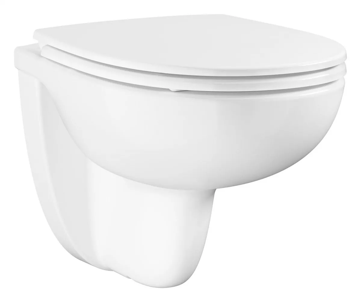 Set WC Grohe 112949SH00, Bau Ceramic, suspendat, Rimless, capac SoftClose, alb