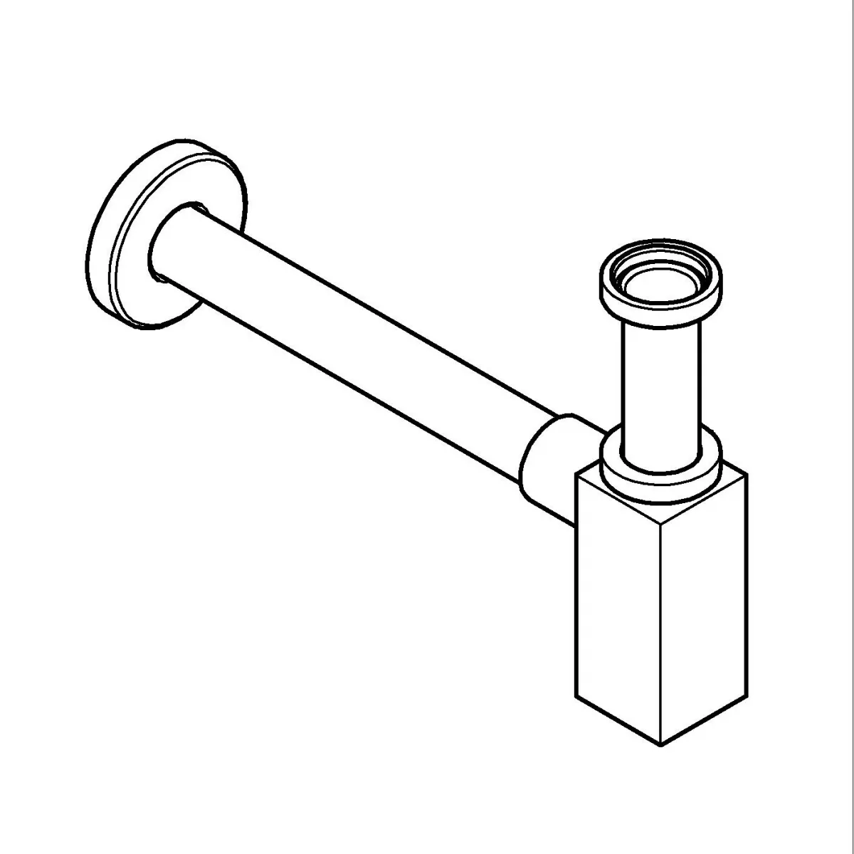 Sifon lavoar Grohe 40564A00, Eurocube, reglabil, metal, lucios, grafit