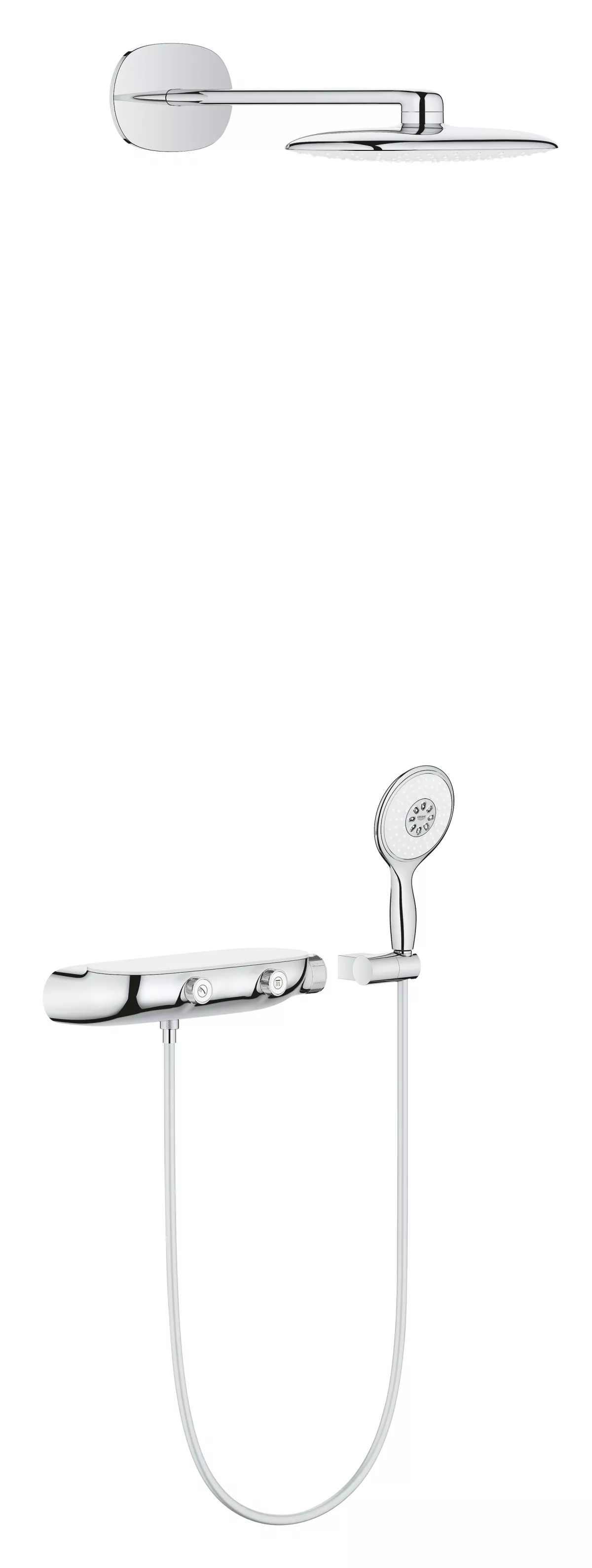 Sistem de dus Grohe 26446LS0, SmartControl 360, termostat, incastrat, 360 mm, 2 functii, anti-oparire, anti-calcar, crom