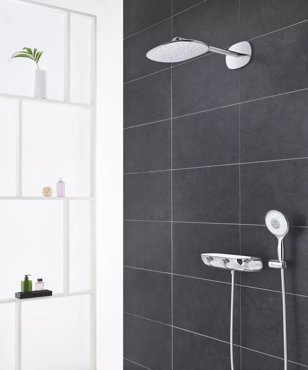 Sistem de dus Grohe 26446LS0, SmartControl 360, termostat, incastrat, 360 mm, 2 functii, anti-oparire, anti-calcar, crom